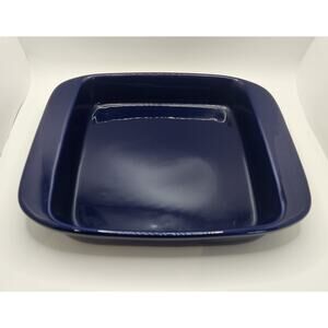 Chanta 9” Square Baking Dish Navy Blue Ceramic Oven Safe 2Qt Microwave EUC